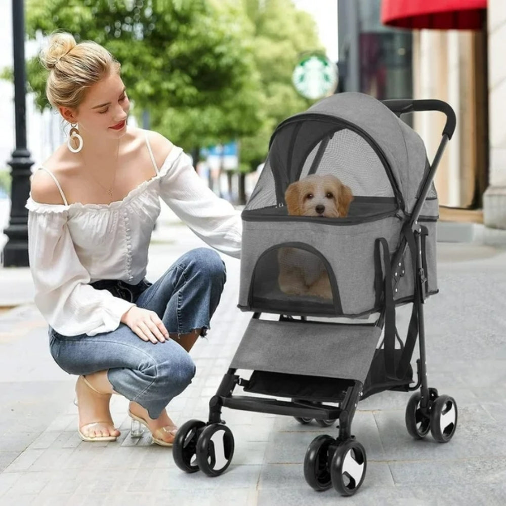 Pet Stroller with Rain Cover