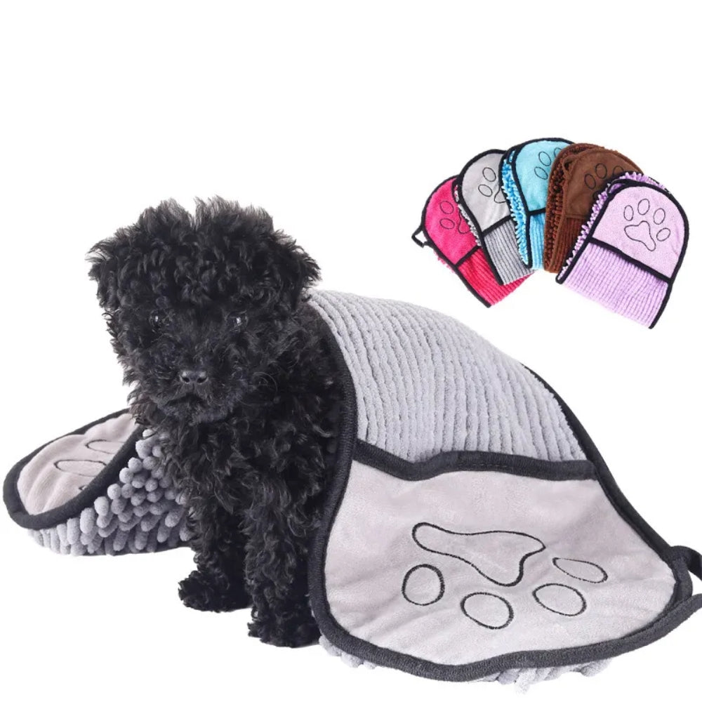 Soft Absorbent Dog Bath Robe Towel for Pets